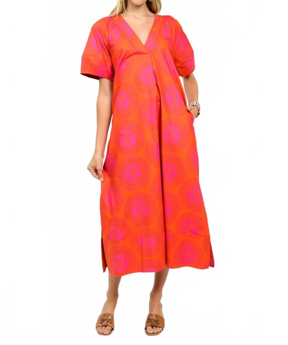 NEW UNCLE FRANK jazzy midi dress in hot pink